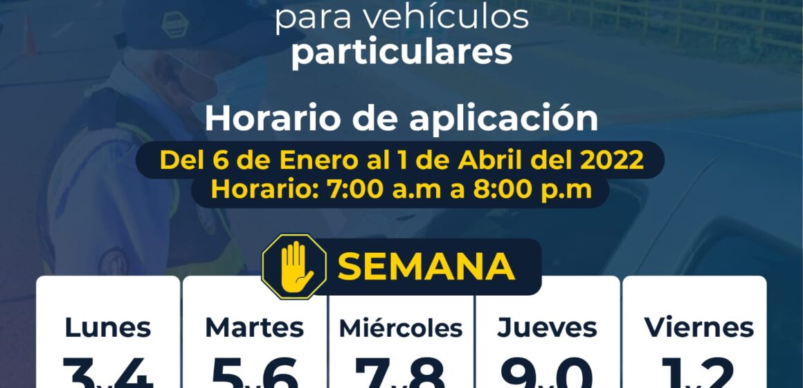 Nuevo pico y placa para particulares, para evitar problemas deje su carro todo el día en casa