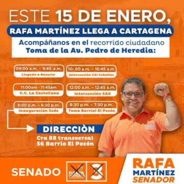 Fuerza Ciudadana se toma a Cartagena, Rafa Martínez, candidato al Senado, cumple agenda en la ciudad