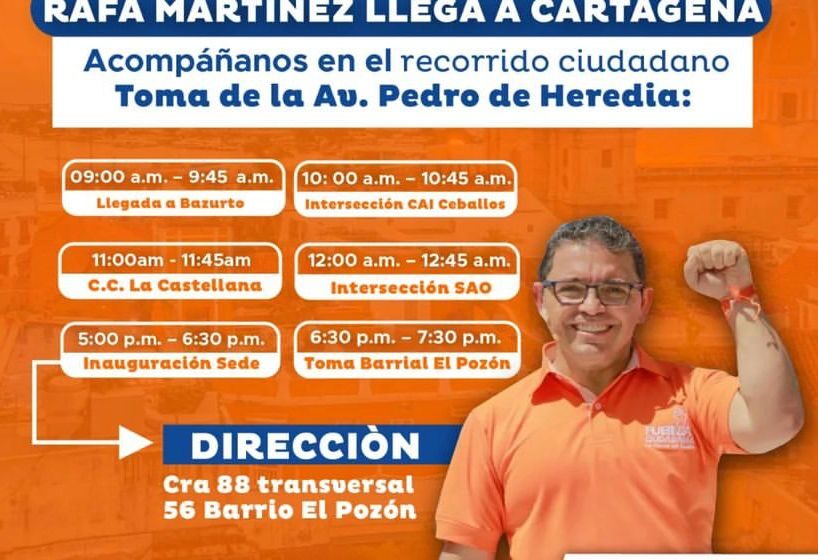 Fuerza Ciudadana se toma a Cartagena, Rafa Martínez, candidato al Senado, cumple agenda en la ciudad